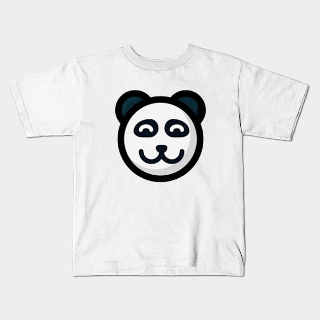 panda smile Kids T-Shirt by drawflatart9